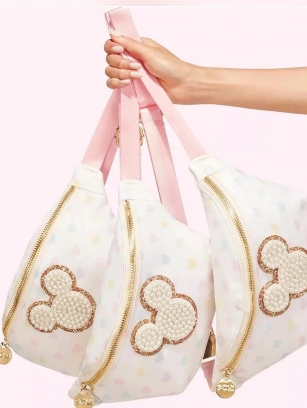 STONEY CLOVER LANE PASTEL HEARTS FANNY PACK BAG